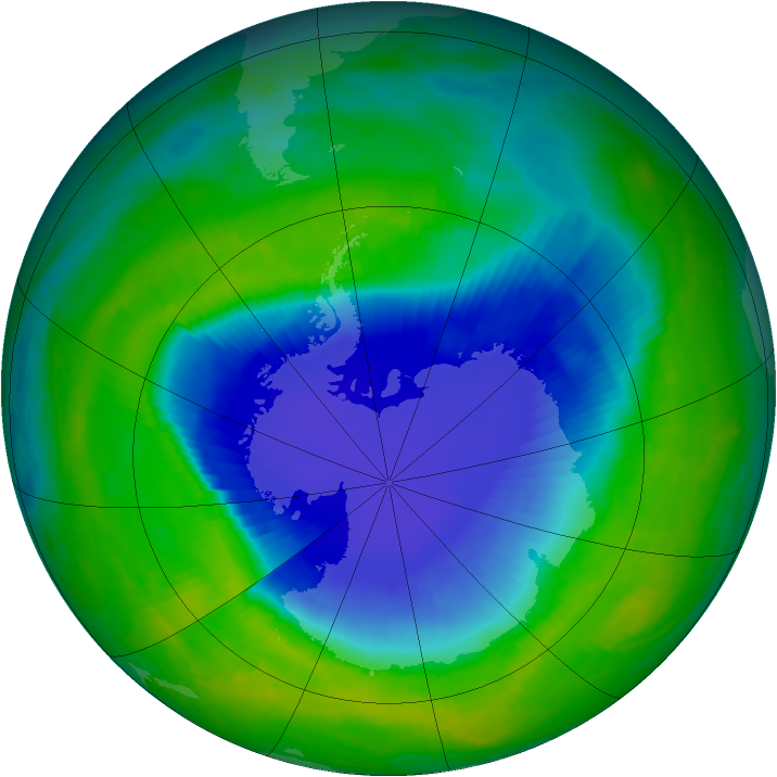 Antarctic ozone map for 24 November 1999